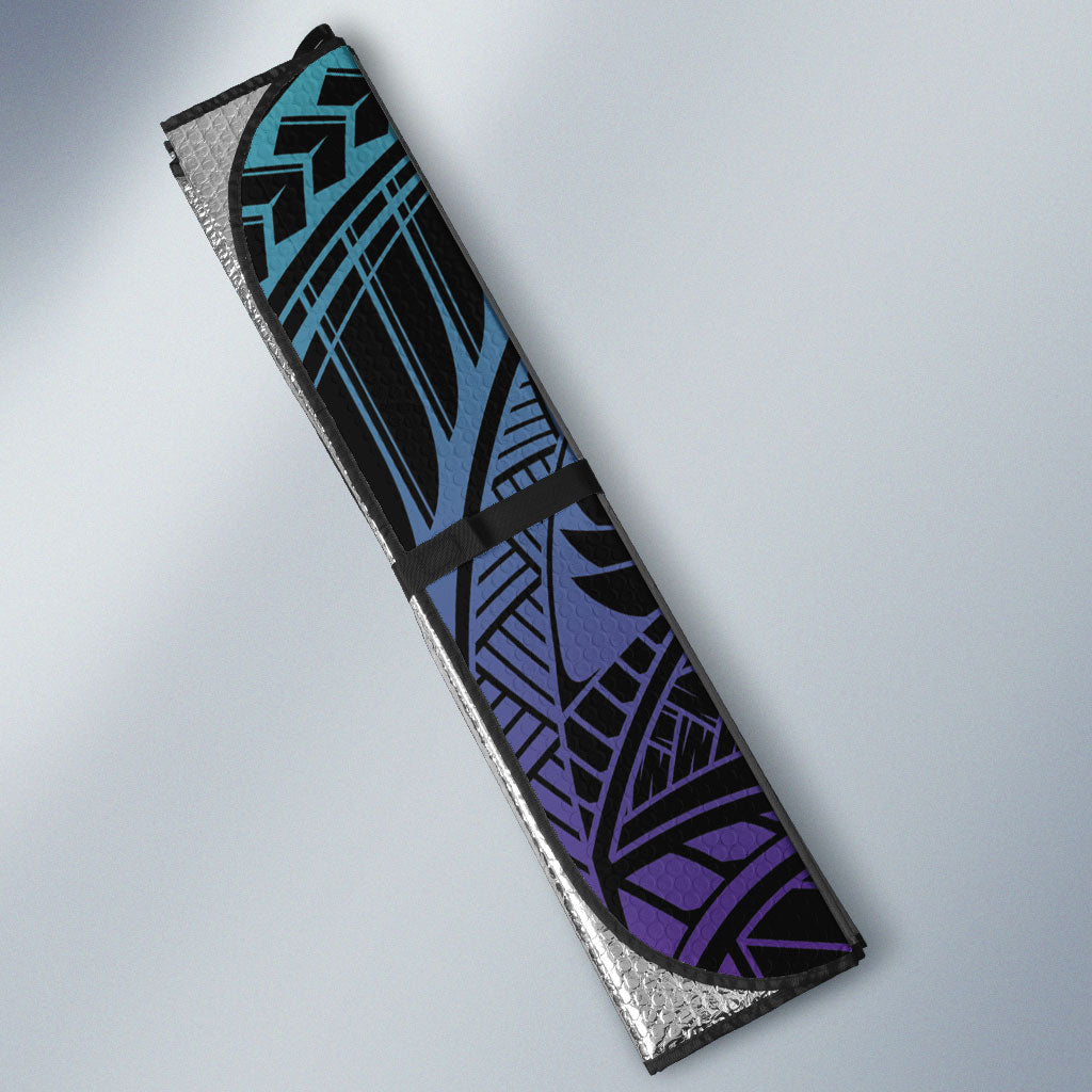New Zealand Suicide Prevention Month Auto Sun Shade Maori Mauri Tu Mauri Ora Polynesian Pattern LT22 - Polynesian Pride