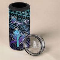 Personalised New Zealand Suicide Prevention Month 4 in 1 Can Cooler Tumbler Maori Mauri Tu Mauri Ora Polynesian Pattern LT22 - Polynesian Pride
