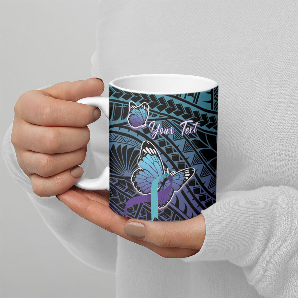 Personalised New Zealand Suicide Prevention Month Ceramic Mug Maori Mauri Tu Mauri Ora Polynesian Pattern LT22 - Polynesian Pride