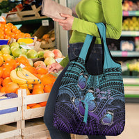 New Zealand Suicide Prevention Month Grocery Bag Maori Mauri Tu Mauri Ora Polynesian Pattern LT22 - Polynesian Pride