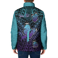 Personalised New Zealand Suicide Prevention Month Padded Jacket Maori Mauri Tu Mauri Ora Polynesian Pattern LT22 - Polynesian Pride
