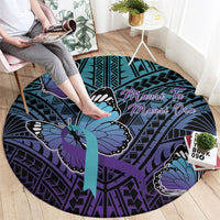 New Zealand Suicide Prevention Month Round Carpet Maori Mauri Tu Mauri Ora Polynesian Pattern LT22 - Polynesian Pride