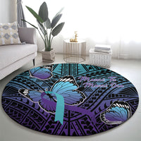 New Zealand Suicide Prevention Month Round Carpet Maori Mauri Tu Mauri Ora Polynesian Pattern LT22 - Polynesian Pride
