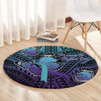 New Zealand Suicide Prevention Month Round Carpet Maori Mauri Tu Mauri Ora Polynesian Pattern LT22 - Polynesian Pride