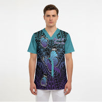 Personalised New Zealand Suicide Prevention Month Scrub Top Maori Mauri Tu Mauri Ora Polynesian Pattern LT22 - Polynesian Pride