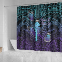 New Zealand Suicide Prevention Month Shower Curtain Maori Mauri Tu Mauri Ora Polynesian Pattern LT22 - Polynesian Pride