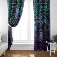 New Zealand Suicide Prevention Month Window Curtain Maori Mauri Tu Mauri Ora Polynesian Pattern LT22 - Polynesian Pride