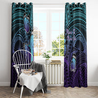 New Zealand Suicide Prevention Month Window Curtain Maori Mauri Tu Mauri Ora Polynesian Pattern LT22 - Polynesian Pride