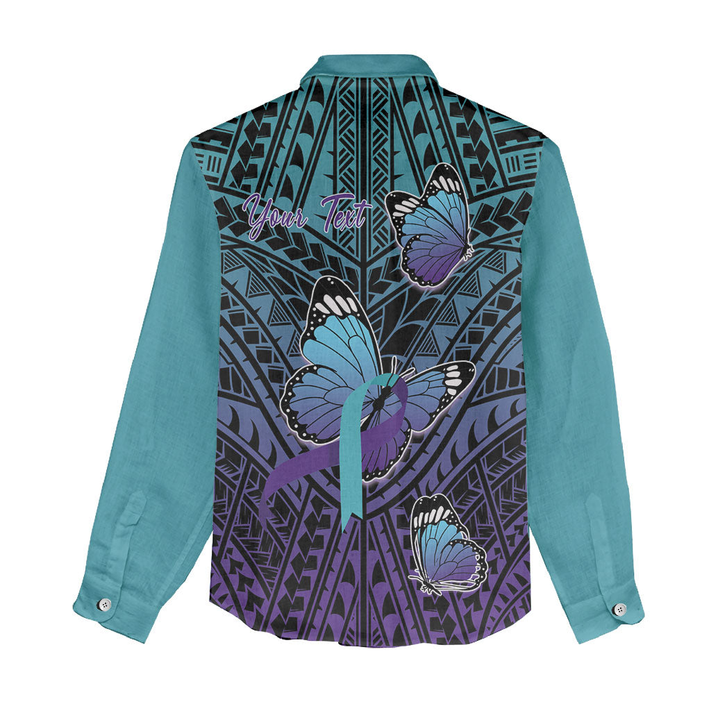 Personalised New Zealand Suicide Prevention Month Women Casual Shirt Maori Mauri Tu Mauri Ora Polynesian Pattern LT22 - Polynesian Pride