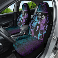 Polynesia Suicide Prevention Month Car Seat Cover Semicolon Butterfly Never Give Up Polynesian Pattern LT22 - Polynesian Pride