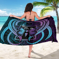 Polynesia Suicide Prevention Month Sarong Semicolon Butterfly Never Give Up Polynesian Pattern LT22 - Polynesian Pride