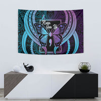Polynesia Suicide Prevention Month Tapestry Semicolon Butterfly Never Give Up Polynesian Pattern LT22 - Polynesian Pride
