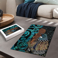 New Zealand Tui Bird Wahaika Puzzle Maori Weapon Paua Shell Koru Pattern