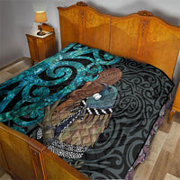 New Zealand Tui Bird Wahaika Quilt Maori Weapon Paua Shell Koru Pattern