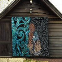 New Zealand Tui Bird Wahaika Quilt Maori Weapon Paua Shell Koru Pattern