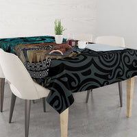New Zealand Tui Bird Wahaika Tablecloth Maori Weapon Paua Shell Koru Pattern