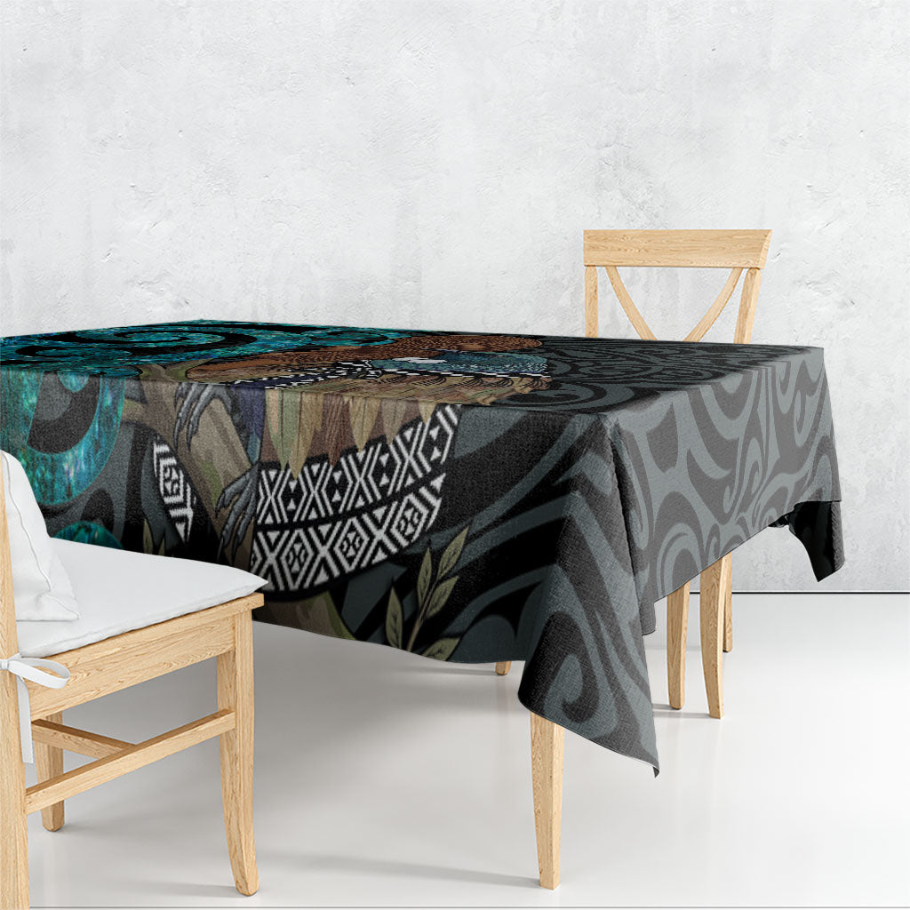 New Zealand Tui Bird Wahaika Tablecloth Maori Weapon Paua Shell Koru Pattern