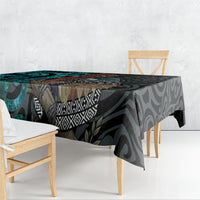 New Zealand Tui Bird Wahaika Tablecloth Maori Weapon Paua Shell Koru Pattern