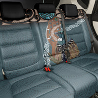 New Zealand Tui Bird Maripi Back Car Seat Cover Maori Weapon Kowhaiwhai Pattern