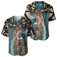 New Zealand Tui Bird Maripi Baseball Jersey Maori Weapon Kowhaiwhai Pattern