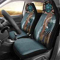 New Zealand Tui Bird Maripi Car Seat Cover Maori Weapon Kowhaiwhai Pattern