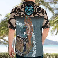 New Zealand Tui Bird Maripi Hawaiian Shirt Maori Weapon Kowhaiwhai Pattern