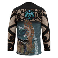 New Zealand Tui Bird Maripi Hockey Jersey Maori Weapon Kowhaiwhai Pattern