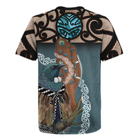 New Zealand Tui Bird Maripi Rugby Jersey Maori Weapon Kowhaiwhai Pattern