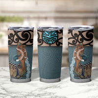 New Zealand Tui Bird Maripi Tumbler Cup Maori Weapon Kowhaiwhai Pattern