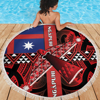Aotearoa Iwi Ngapuhi Beach Blanket Tuhoronuku Kite United Tribes Flag Maori Pattern LT22 - Polynesian Pride