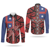 Aotearoa Iwi Ngapuhi Couples Matching Summer Maxi Dress and Long Sleeve Button Shirt Tuhoronuku Kite United Tribes Flag Maori Pattern LT22 - Polynesian Pride