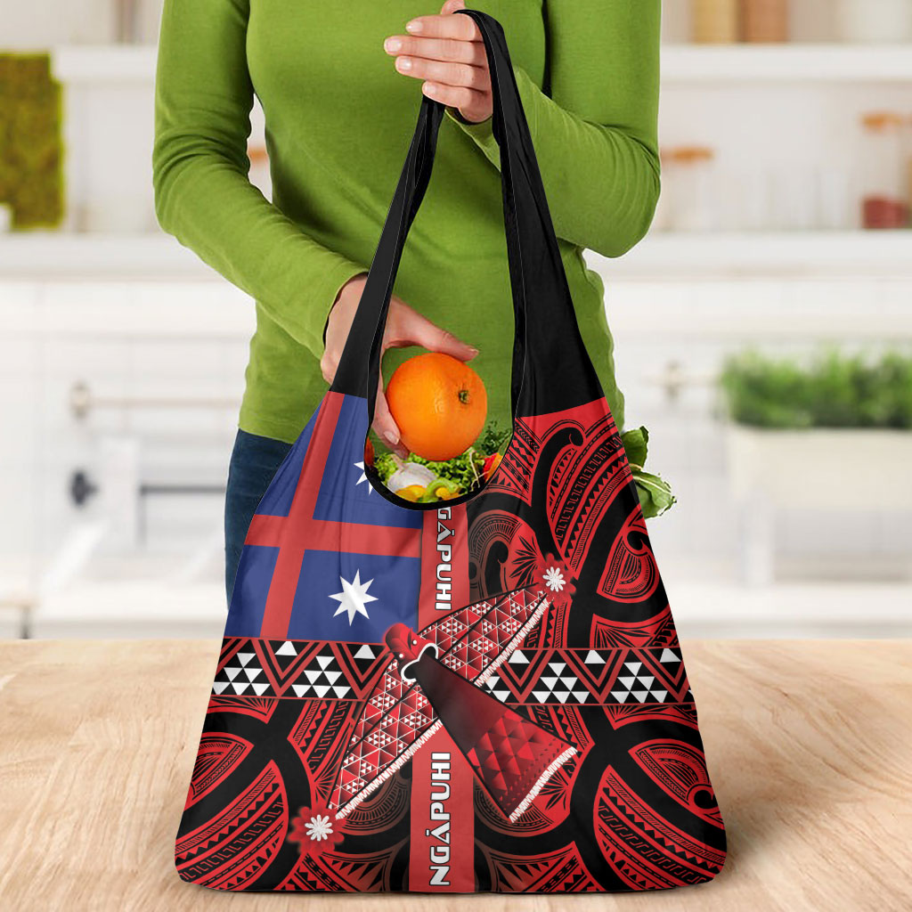 Aotearoa Iwi Ngapuhi Grocery Bag Tuhoronuku Kite United Tribes Flag Maori Pattern LT22 - Polynesian Pride