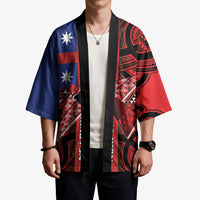 Aotearoa Iwi Ngapuhi Kimono Tuhoronuku Kite United Tribes Flag Maori Pattern LT22 - Polynesian Pride