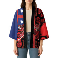 Aotearoa Iwi Ngapuhi Kimono Tuhoronuku Kite United Tribes Flag Maori Pattern LT22 - Polynesian Pride
