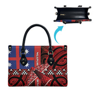 Aotearoa Iwi Ngapuhi Leather Bag Tuhoronuku Kite United Tribes Flag Maori Pattern LT22 - Polynesian Pride