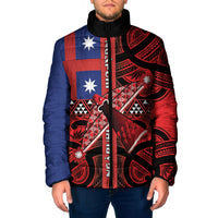 Aotearoa Iwi Ngapuhi Padded Jacket Tuhoronuku Kite United Tribes Flag Maori Pattern LT22 Men Red - Polynesian Pride