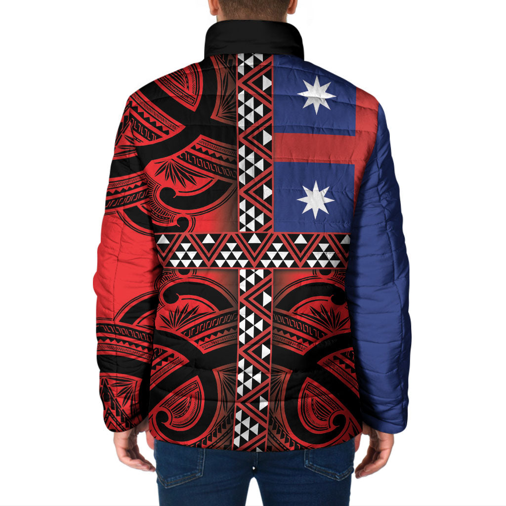 Aotearoa Iwi Ngapuhi Padded Jacket Tuhoronuku Kite United Tribes Flag Maori Pattern LT22 - Polynesian Pride