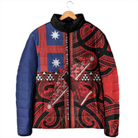 Aotearoa Iwi Ngapuhi Padded Jacket Tuhoronuku Kite United Tribes Flag Maori Pattern LT22 - Polynesian Pride