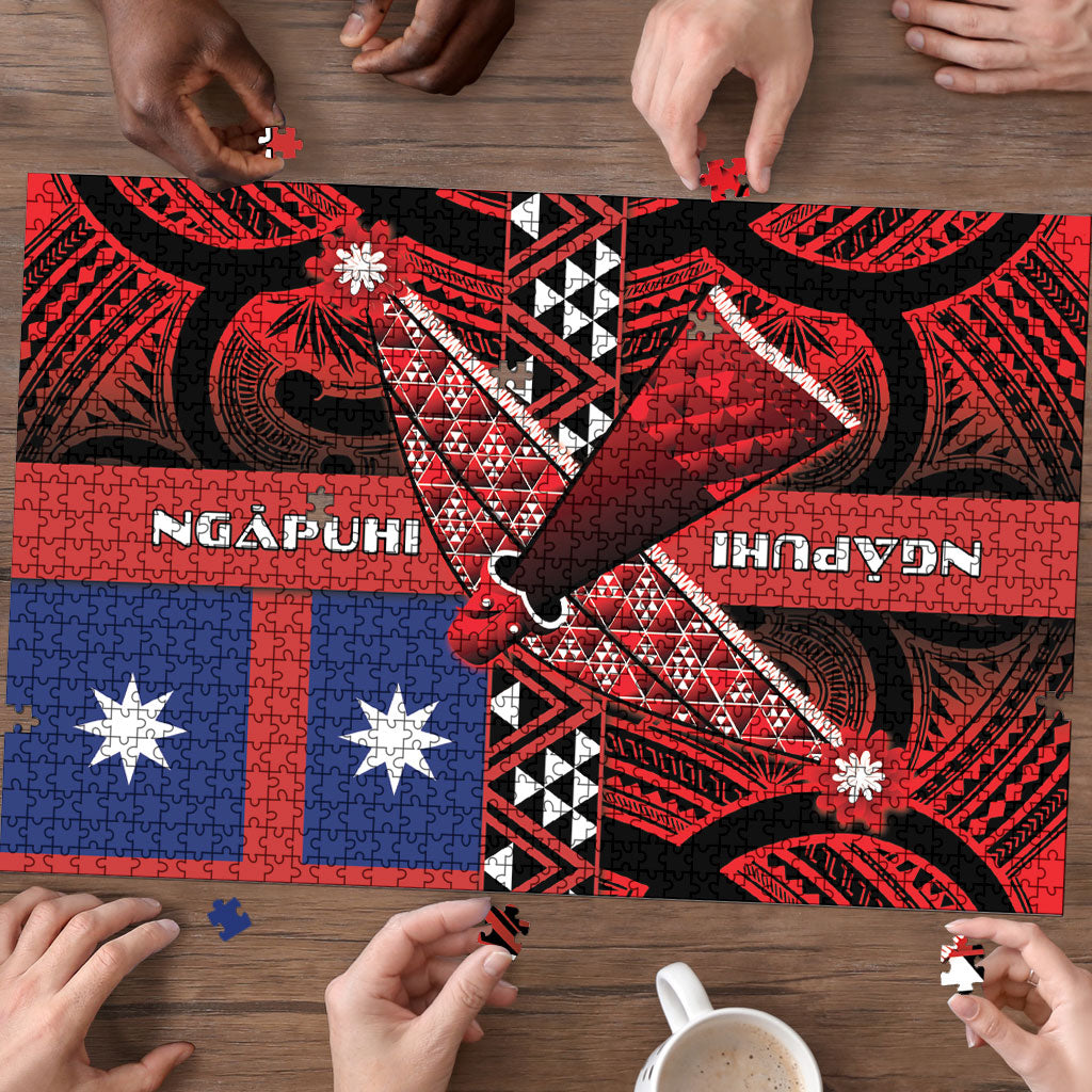 Aotearoa Iwi Ngapuhi Puzzle Tuhoronuku Kite United Tribes Flag Maori Pattern LT22 - Polynesian Pride