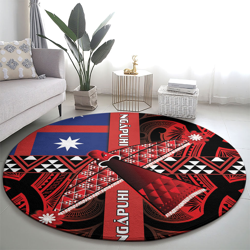 Aotearoa Iwi Ngapuhi Round Carpet Tuhoronuku Kite United Tribes Flag Maori Pattern LT22 - Polynesian Pride