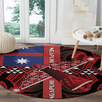 Aotearoa Iwi Ngapuhi Round Carpet Tuhoronuku Kite United Tribes Flag Maori Pattern LT22 - Polynesian Pride