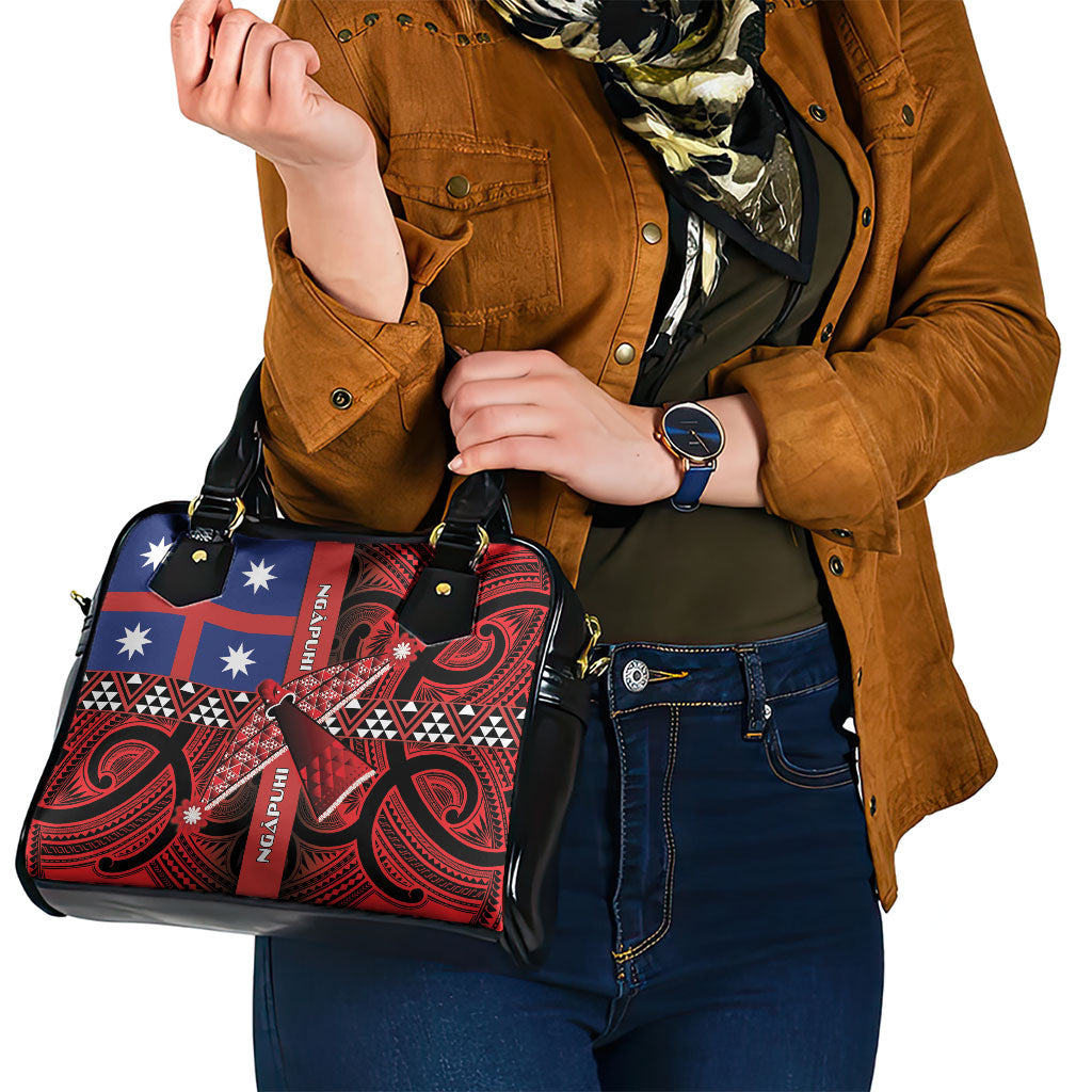 Aotearoa Iwi Ngapuhi Shoulder Handbag Tuhoronuku Kite United Tribes Flag Maori Pattern LT22 - Polynesian Pride