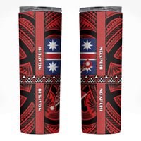 Aotearoa Iwi Ngapuhi Skinny Tumbler Tuhoronuku Kite United Tribes Flag Maori Pattern LT22 Red - Polynesian Pride