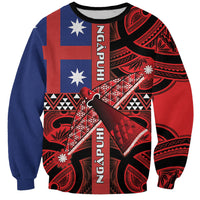 Aotearoa Iwi Ngapuhi Sweatshirt Tuhoronuku Kite United Tribes Flag Maori Pattern LT22 Unisex Red - Polynesian Pride
