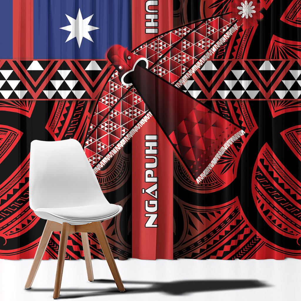 Aotearoa Iwi Ngapuhi Window Curtain Tuhoronuku Kite United Tribes Flag Maori Pattern LT22 - Polynesian Pride