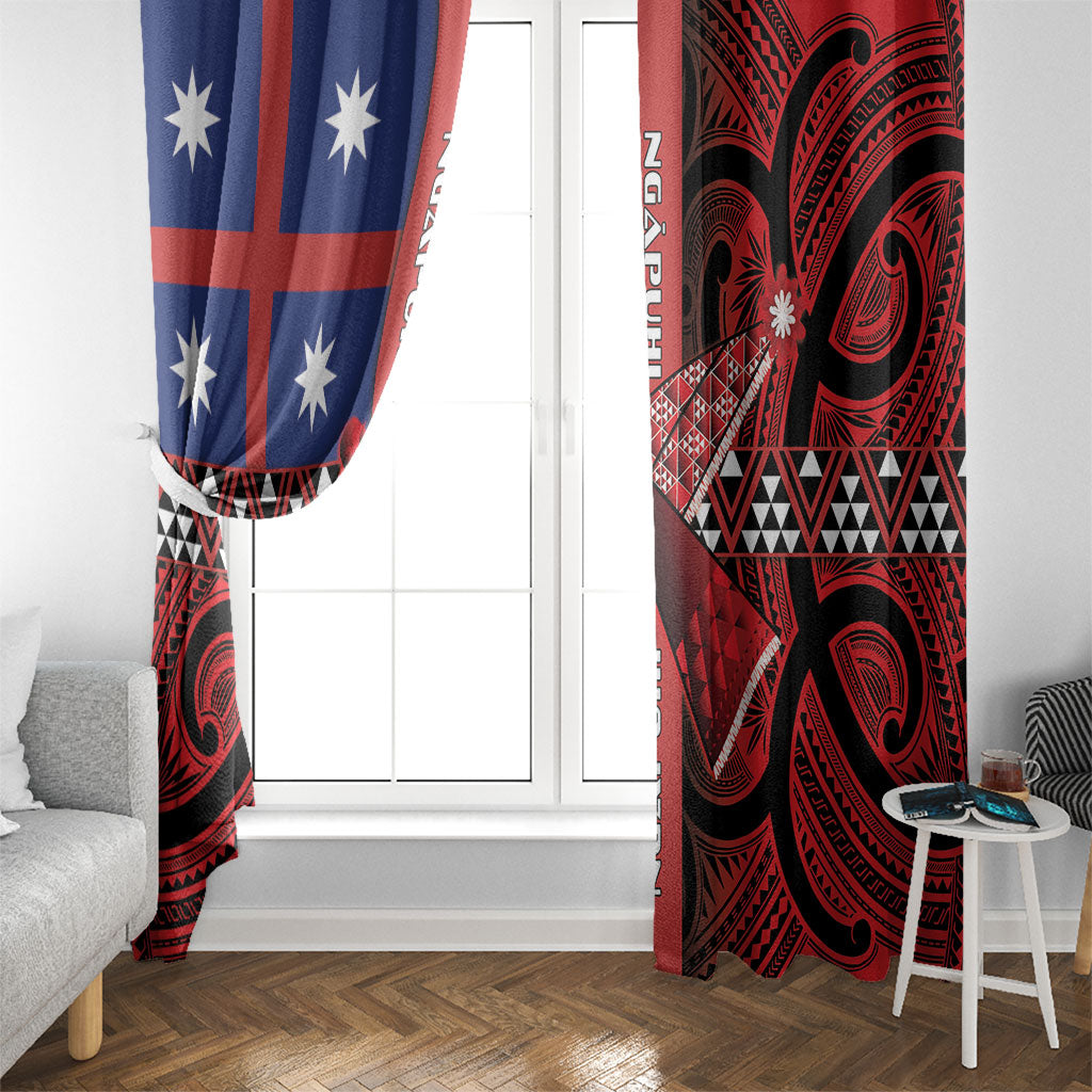 Aotearoa Iwi Ngapuhi Window Curtain Tuhoronuku Kite United Tribes Flag Maori Pattern LT22 - Polynesian Pride