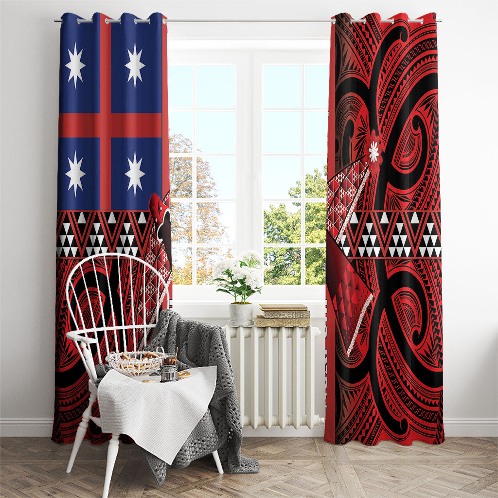 Aotearoa Iwi Ngapuhi Window Curtain Tuhoronuku Kite United Tribes Flag Maori Pattern LT22 - Polynesian Pride