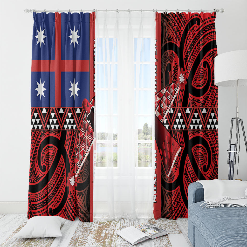 Aotearoa Iwi Ngapuhi Window Curtain Tuhoronuku Kite United Tribes Flag Maori Pattern LT22 - Polynesian Pride