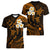 Personalised Niihau Hawaii Women V Neck T Shirt Polynesian Tattoo and Pacific Plumeria Gold Vibe LT9 - Polynesian Pride
