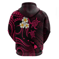 Custom Niihau Hawaii Hoodie Polynesian Tattoo and Pacific Plumeria Pink Vibe LT9 - Polynesian Pride